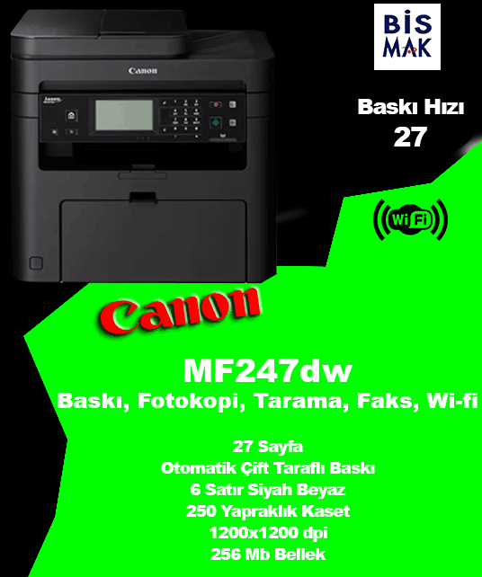 Canon i-SENSYS MF247dw Siyah Beyaz Yazıcı