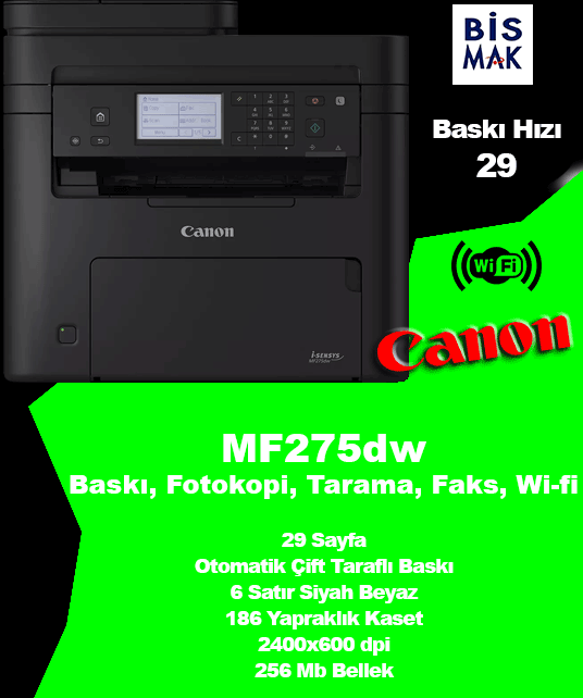 Canon i-SENSYS MF275dw Siyah Beyaz Yazıcı