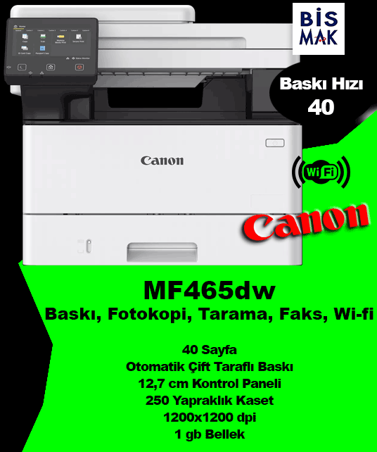 Canon i-SENSYS MF465dw Siyah Beyaz Yazıcı